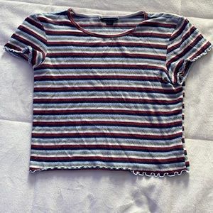 striped lettuce edge baby tee